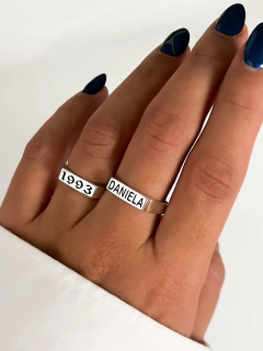 Imagen de Anillo rectangular con grabado