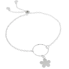 Pulsera ajustable círculo y flor