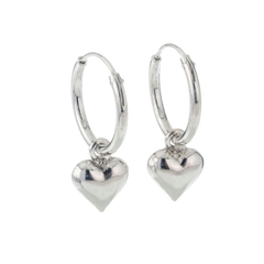 Argollas con corazon (par)
