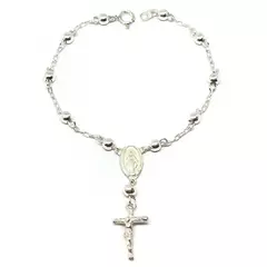 Pulsera denario con bolitas de 4 mm