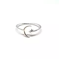 Anillo luna fina y estrella