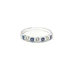 Anillo ojos azules y piedras