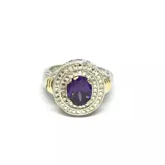 Anillo oval con piedras