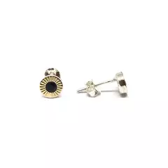 Aros 6 mm con piedra onix (par)