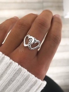 Anillo doble corazón