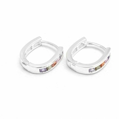 Argollas 15 mm con piedras multicolor (par)