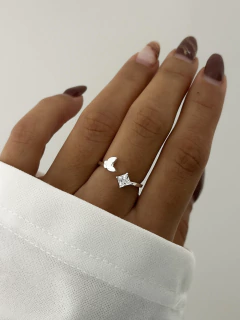 Anillo abierto mariposa y rombo - comprar online
