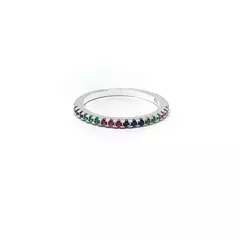 Anillo cúbics multicolor