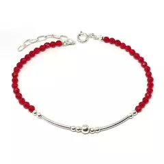 Pulsera cristal, tubos y bolitas