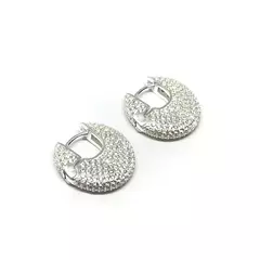 Argollas chatas 16 mm con piedras (par)