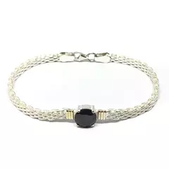 Pulsera eslabones chato con piedra