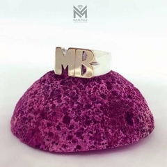 Anillo recto plata y oro