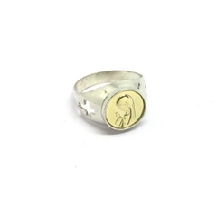 Anillo virgen niña con cruces caladas