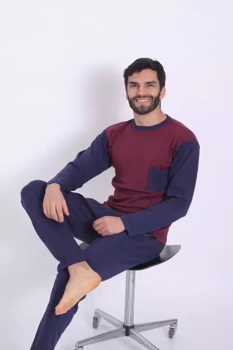 Pijama Maxime Manga Larga Algodón Interlock Invierno Hombre Art.839 - comprar online