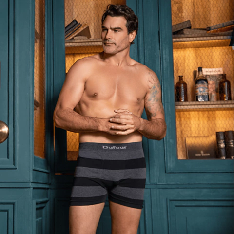Boxer Dufour Algodón y Lycra Rayado Sin Costura Elastico Suave Art.12062 - comprar online