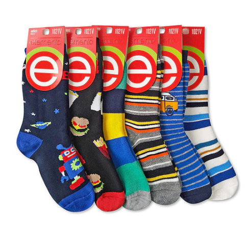 Media Elemento Algodón Fantasia Estampado Media Caña Niños Art.1021