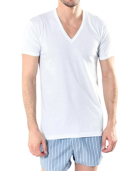 Camiseta Primus Manga Corta 100% Algodón Jersey Fino Escote V Art.105