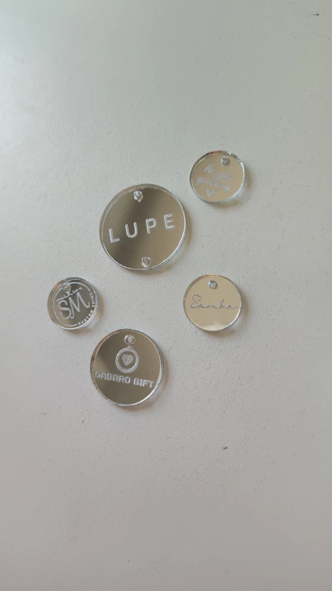 Etiqueta acrílico espejo Plata redondo - Pack - comprar online