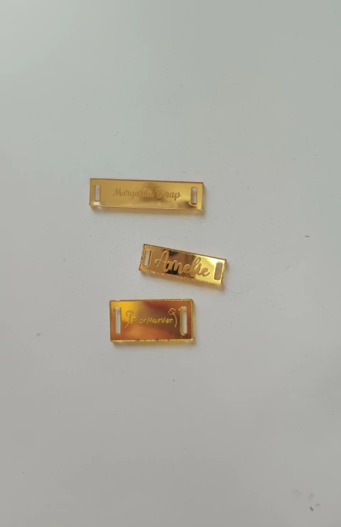 Etiqueta pasacinta acrílico espejado- Pack