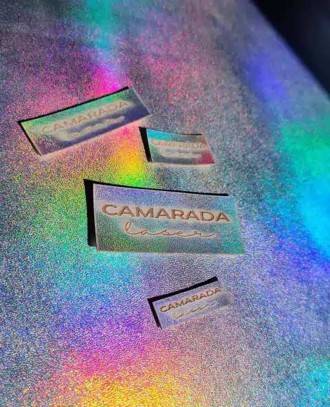 Etiqueta Redonda Cuero (PU) Tornasol Plata - Pack