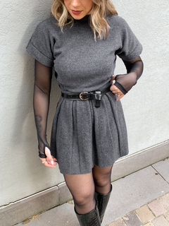 Conjunto Tricot Gale Cinza - WE DRESS STORE
