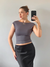 Blusa Costas Decotada Grafite