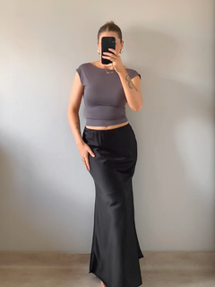 Blusa Costas Decotada Grafite - WE DRESS STORE