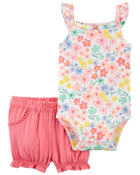 Conjunto 2 peças Carter’s body e short floral