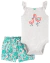 Conjunto 2 peças Carter's body e short Flamingos