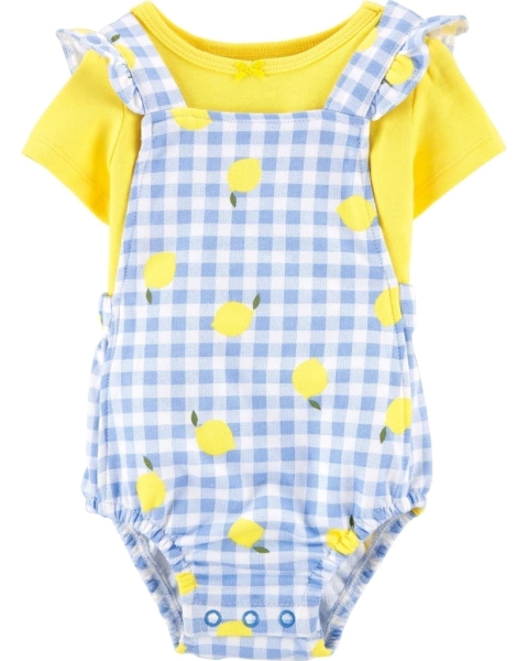 Conjunto 2 peças Carter’s Romper com camisa Limão