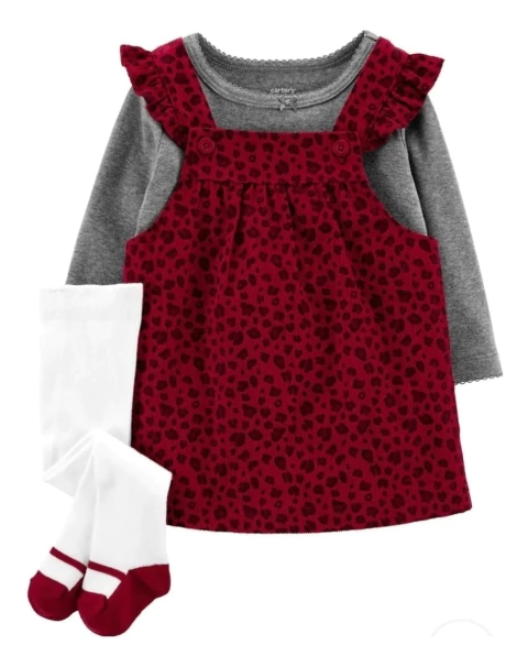 Conjunto com jardineira e meias Carter's