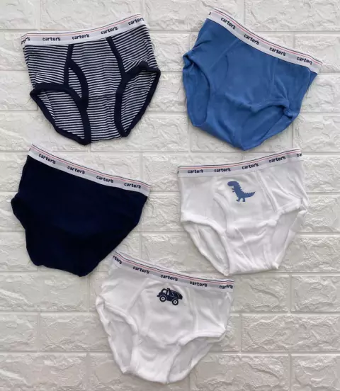 Kit 5 Cuecas Carter's azul e branco