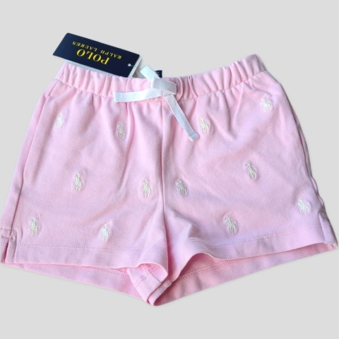 Short feminino Ralph Lauren rosa com cavalos brancos - comprar online