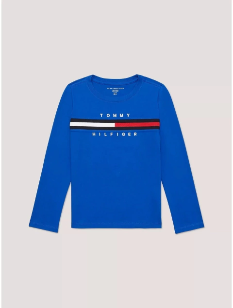 Camiseta manga longa Tommy Hilfiger Azul com bordado Kids