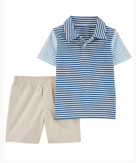 Conjunto Camisa polo e bermuda social Carter's