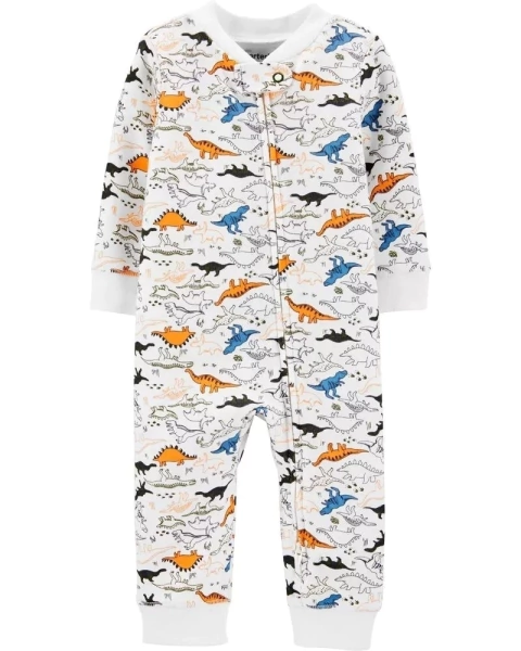 Macacão pijama Carter’s Dinossauros laranja