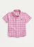 Camisa social Ralph Lauren quadriculada rosa baby
