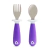Conjunto Colher e Garfo Munchkin Inox Roxo com Trava Segurança