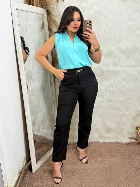 ZARA 3.0 - CALÇA ALFAIATARIA CONFORT (PRETO) - comprar online