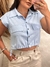 ALESSANDRA - BLUSA DE LINHO (AZUL BEBÊ) - comprar online