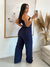 NATALI - MACACÃO PANTALONA NULA MANGA (AZUL MARINHO) - Michely Collection