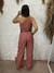 NATALI - MACACÃO PANTALONA NULA MANGA (TELHA) - Michely Collection