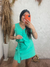 FRIDA - CONJUNTO COLETE E SHORT SAIA (AZUL TURQUESA) - Michely Collection