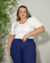 Blusa manga curta franzido plus size - comprar online