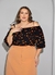 Blusa lastex amarração manga 3/4 plus size - comprar online