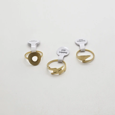 Anillo forma (Modelo Surtido-5) (Acero Dorado)