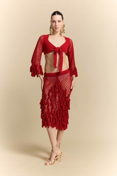 Saia Rolotê Midi Red - comprar online