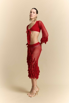 Saia Rolotê Midi Red