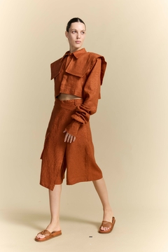 Bermuda Linen Terracota - Atelie Mão de Mãe