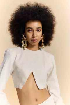 Camisa Cropped Linen